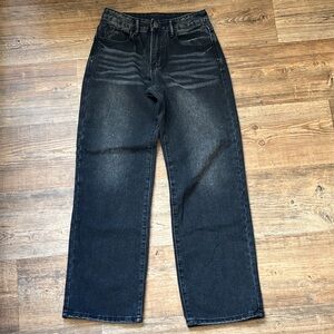 Shein Baggy Women's size XXS Petite 0 Black Denim Jeans